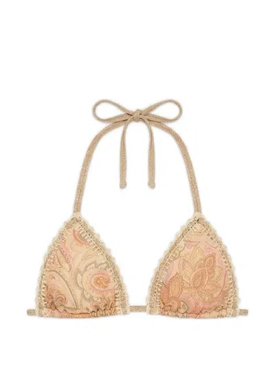 Del Maar Saphi Crocheted Bikini Top In Brown