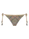 Del Maar Uchi Patterned Crochet Bikini Bottoms In Multi