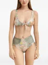 Del Maar Yma Patterned Tie Bikini Top In Neutral