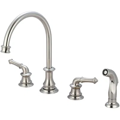 Del Mar Two Handle Kitchen Widespread Faucet - Brushed Nickel In Multi