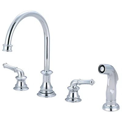 Del Mar Two Handle Kitchen Widespread Faucet - Polished Chrome In Multi