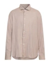 Del Siena Man Shirt Beige Size 17 ¾ Cotton, Lyocell In Sand