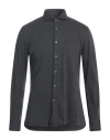 Del Siena Man Shirt Charcoal Size Xl Cotton, Cashmere In Gray