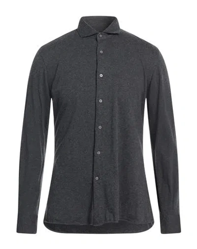 Del Siena Man Shirt Charcoal Size Xl Cotton, Cashmere In Gray