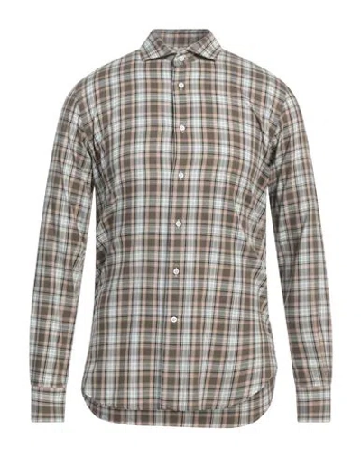 Del Siena Man Shirt Khaki Size 15 ¾ Cotton In Sand