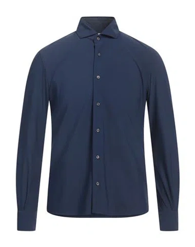 Del Siena Man Shirt Navy Size S Polyamide, Elastane