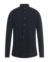 Del Siena Man Shirt Navy Size Xxl Cotton, Cashmere In Blue