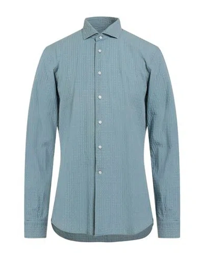 Del Siena Man Shirt Sky Blue Size 16 ½ Cotton