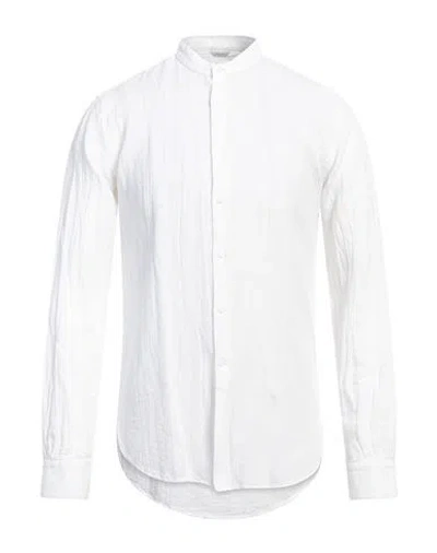 Del Siena Man Shirt White Size 17 ½ Cotton, Linen