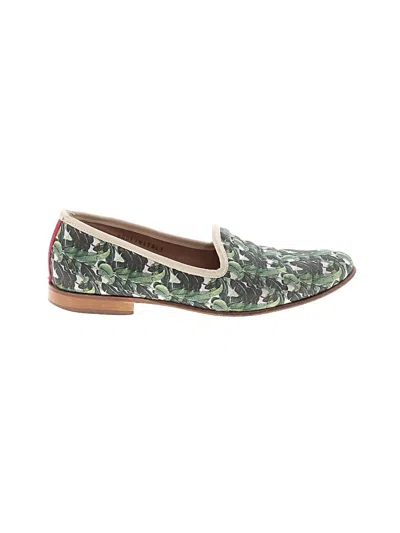 Pre-owned Del Toro Flats In Green