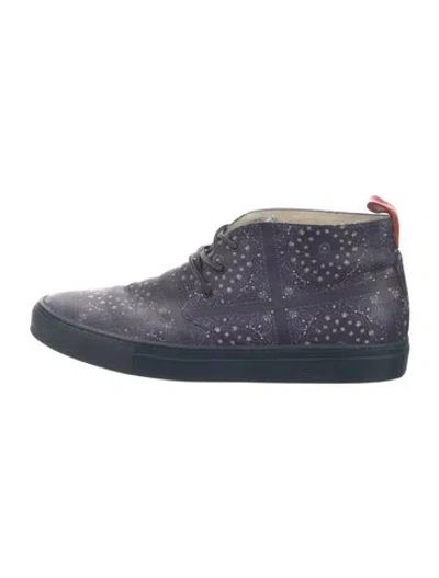 Pre-owned Del Toro Leather Printed Sneakers In Blue