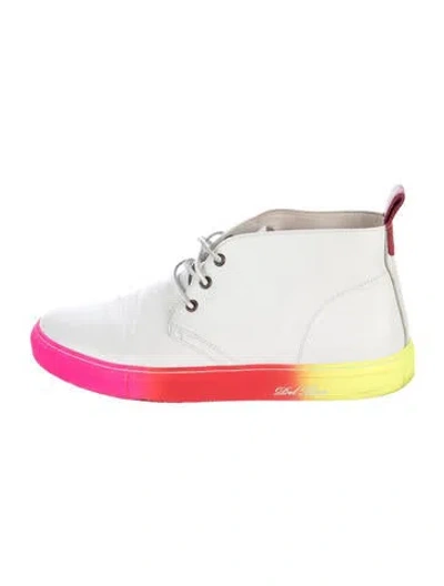 Pre-owned Del Toro Leather Printed Sneakers In White