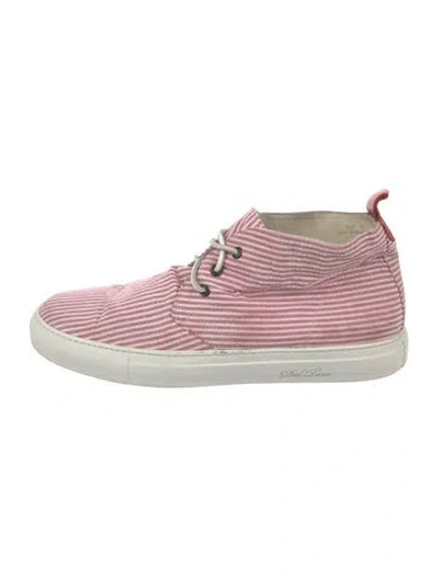Pre-owned Del Toro Leather Striped Sneakers In Red