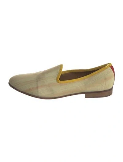 Pre-owned Del Toro Striped Slippers In Yellow