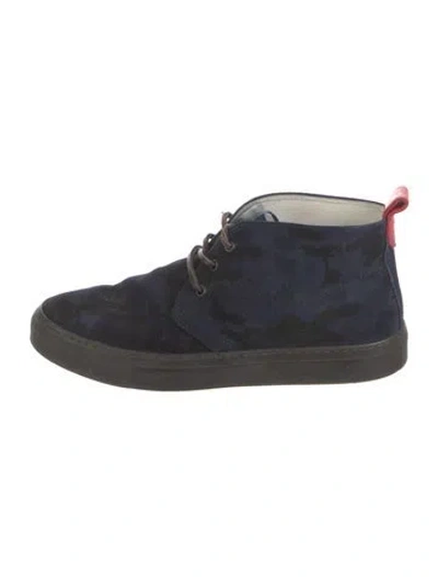Pre-owned Del Toro Suede Printed Sneakers In Blue