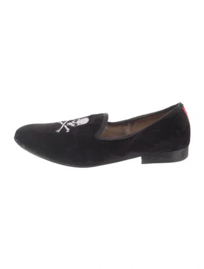 Pre-owned Del Toro Velvet Graphic Print Slippers In Blue