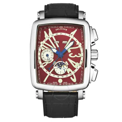 Delacour Vialarga Chronograph Gmt Automatic Moon Phase Day-night Red Dial Men's Watch Wast1026-red