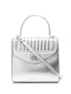 Delage Freda Metallic Leather Tote Bag In Grey