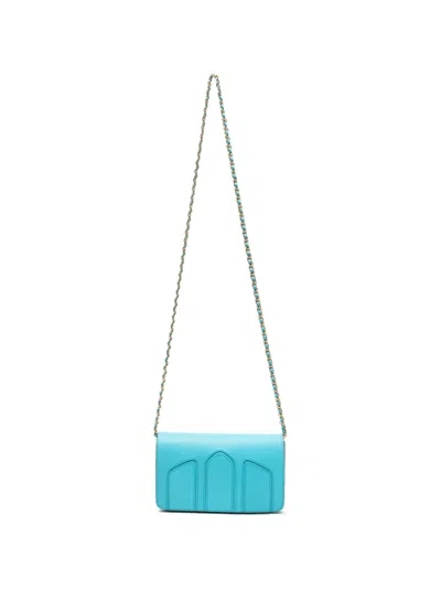 Delage 그레인 레더 크로스 백 In Blue