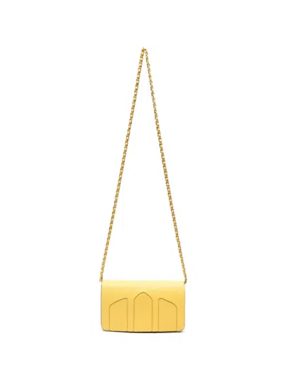 Delage 레더 크로스 백 In Yellow