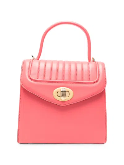 Delage 퀼팅 레더 토트 백 In Pink