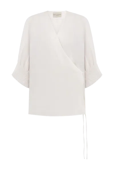 Delegan Clothes Blouse With Tight Sleeves In White