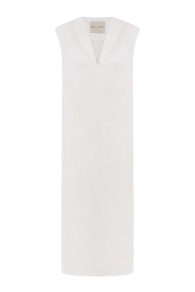 Delegan Clothes Dress With Embroidered Collar In White