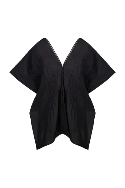 Delegan Clothes Hand Screed Top In Black