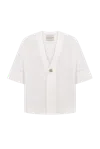 Delegan Clothes Shirt With A Knitted Gold Button In White