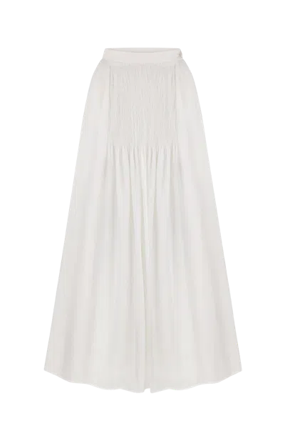Delegan Clothes Skirt With Hand-embroidered Tie In White