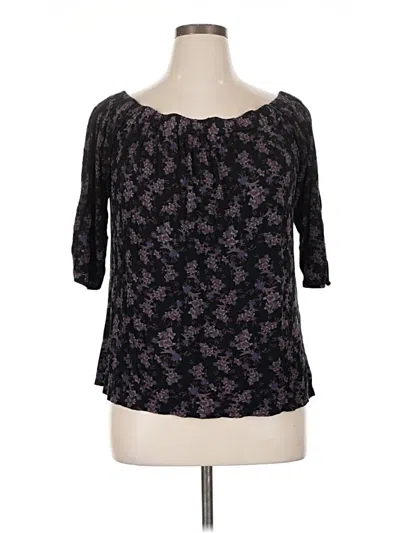 Pre-owned Deletta 3/4 Sleeve Blouse In Black