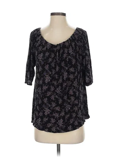 Pre-owned Deletta 3/4 Sleeve Blouse In Black