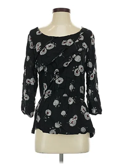 Pre-owned Deletta 3/4 Sleeve Blouse In Black