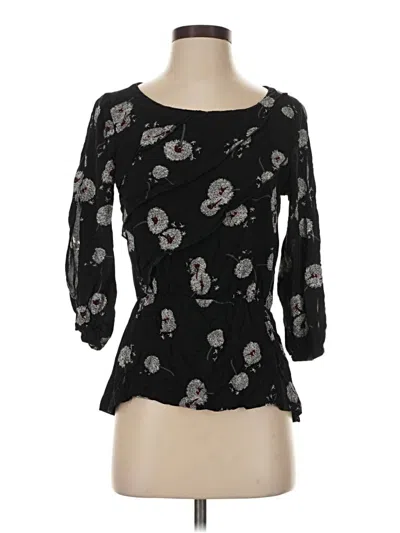 Pre-owned Deletta 3/4 Sleeve Blouse In Black