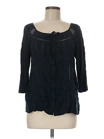Pre-owned Deletta 3/4 Sleeve Blouse In Black