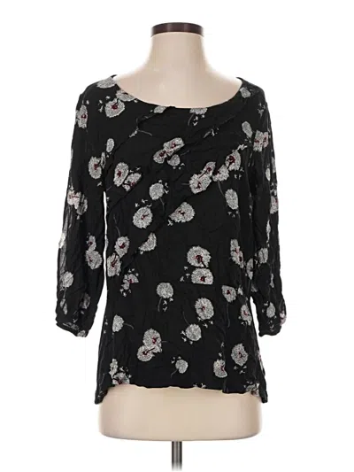 Pre-owned Deletta 3/4 Sleeve Blouse In Black