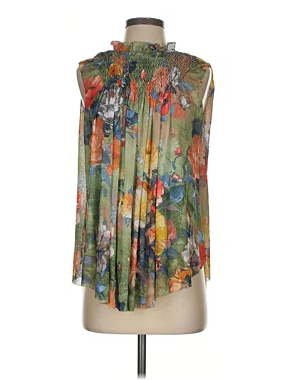 Pre-owned Deletta 3/4 Sleeve Blouse In Green