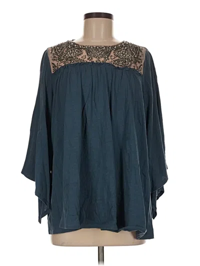 Pre-owned Deletta 3/4 Sleeve Blouse In Teal