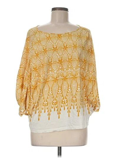 Pre-owned Deletta 3/4 Sleeve Blouse In Yellow
