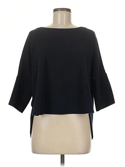 Pre-owned Deletta 3/4 Sleeve Top Black Boatneck Tops