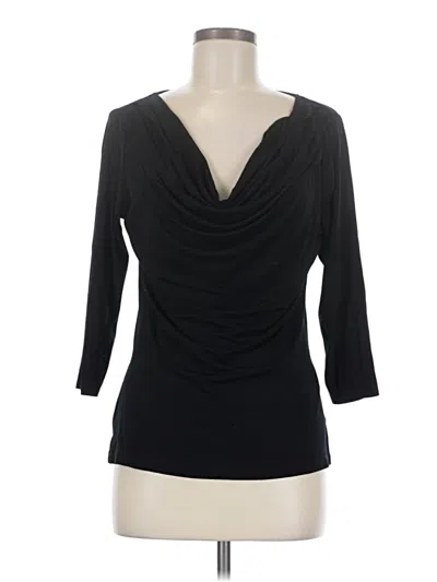 Pre-owned Deletta 3/4 Sleeve Top Black Open Neckline Tops
