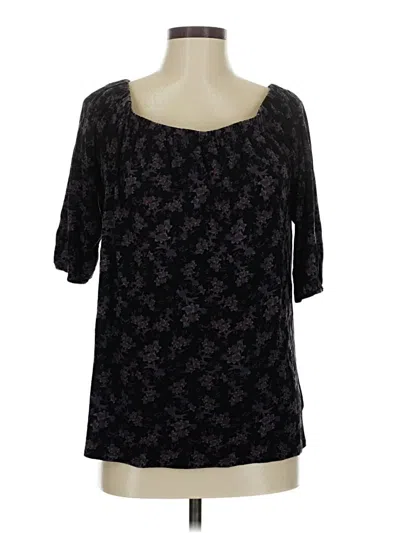 Pre-owned Deletta 3/4 Sleeve Top Black Scoop Neck Tops