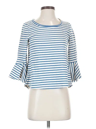 Pre-owned Deletta 3/4 Sleeve Top Blue Boatneck Tops