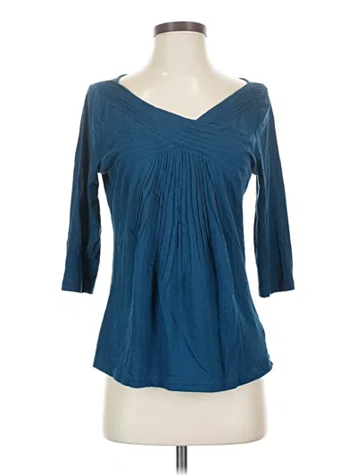Pre-owned Deletta 3/4 Sleeve Top Blue V-neck Tops