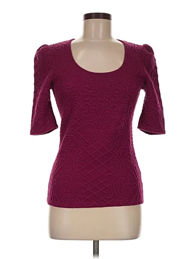 Pre-owned Deletta 3/4 Sleeve Top Burgundy Sweetheart Neckline Tops
