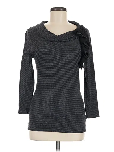 Pre-owned Deletta 3/4 Sleeve Top Gray Cowl Neck Tops