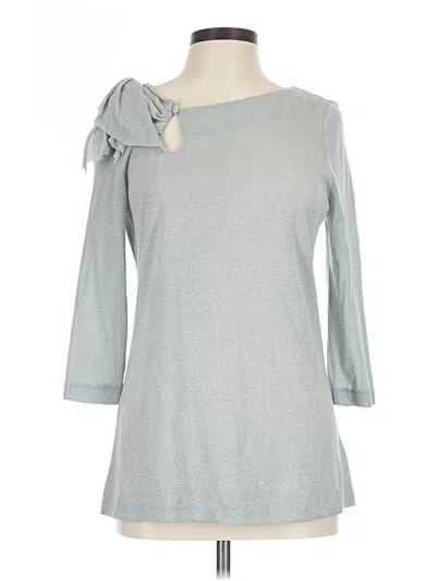 Pre-owned Deletta 3/4 Sleeve Top Gray One Shoulder Neckline Tops