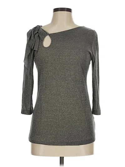 Pre-owned Deletta 3/4 Sleeve Top Gray One Shoulder Neckline Tops