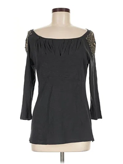 Pre-owned Deletta 3/4 Sleeve Top Gray Sweetheart Neckline Tops