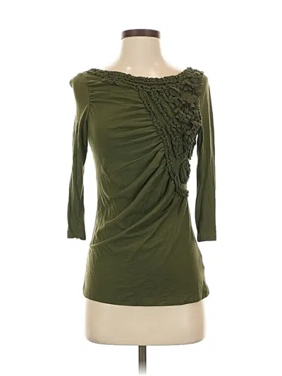 Pre-owned Deletta 3/4 Sleeve Top Green Sweetheart Neckline Tops